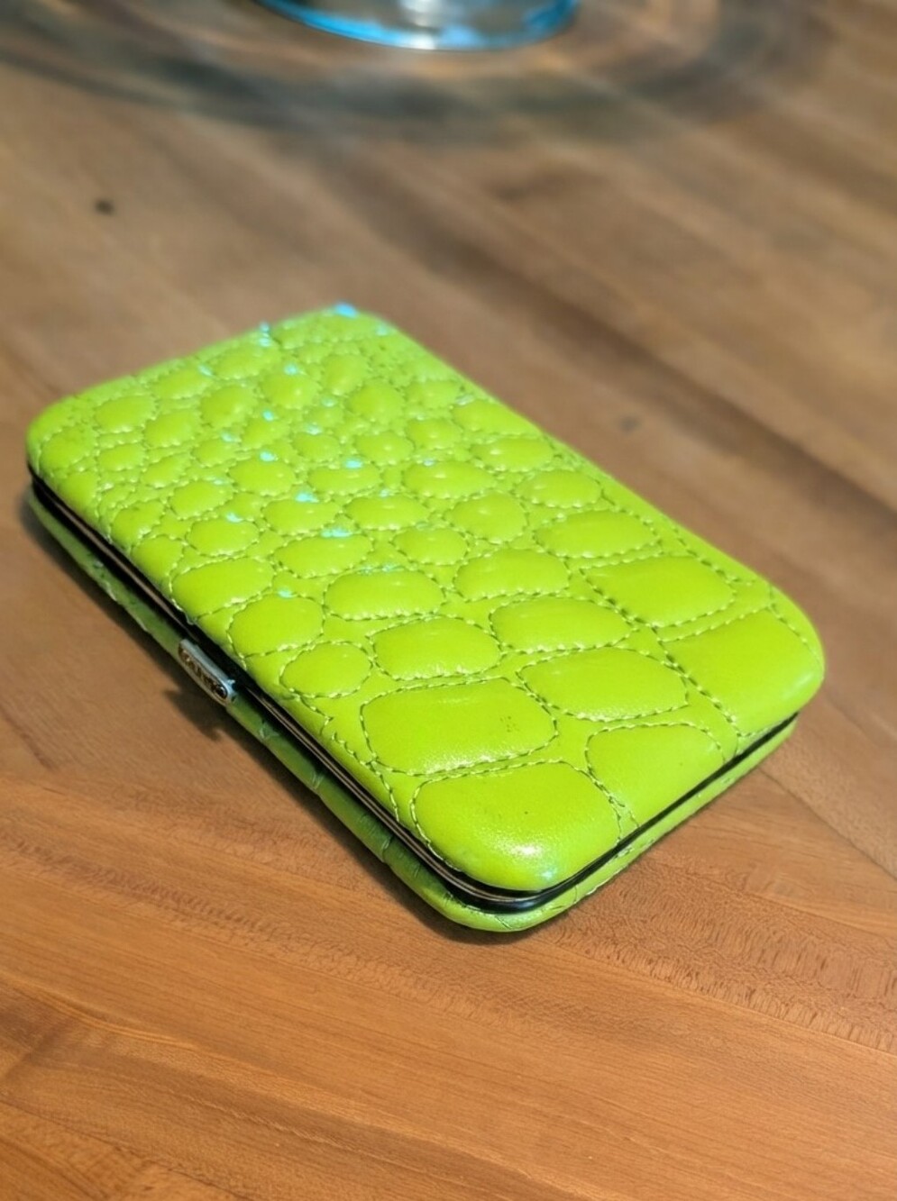 Kristine Accessories Green Quilted Kiss-Lock Wallet